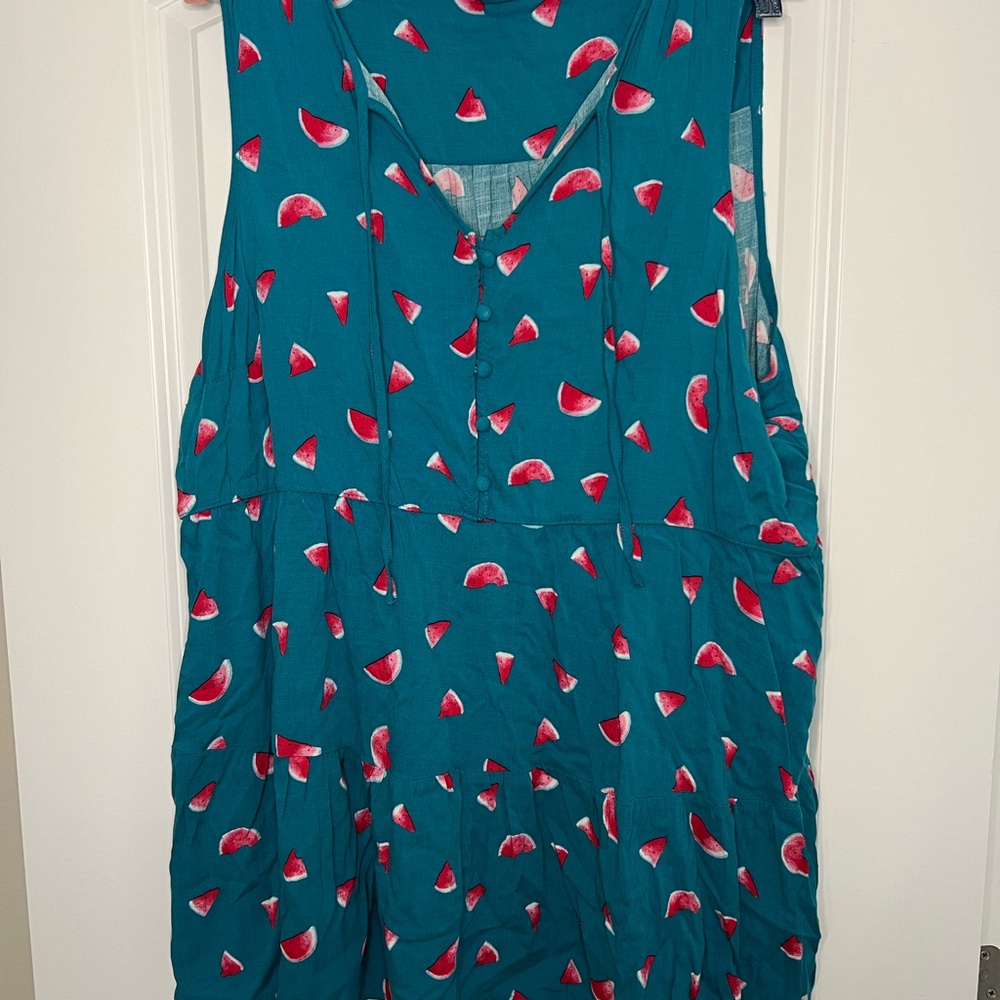 Torrid watermelon print peplum tank, washed but never worn!
